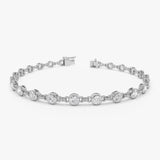 2.00 CTW 14k Bezel Setting Lab Grown Diamond Tennis Bracelet - Isla 14k White Gold Ferkos Fine Jewelry