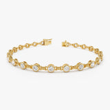2.00 CTW 14k Bezel Setting Lab Grown Diamond Tennis Bracelet - Isla 14k Gold Ferkos Fine Jewelry