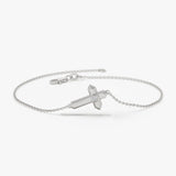 14k Bold Diamond Cross Bracelet 14K White Gold Ferkos Fine Jewelry