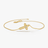 14k Bold Diamond Cross Bracelet 14K Gold Ferkos Fine Jewelry