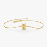 14k Bold Diamond Star Bracelet 14K Gold Ferkos Fine Jewelry