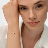 14k Bold Unique Diamond Heart Bracelet Ferkos Fine Jewelry