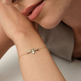 14K Gold Two Tone Fluted Diamond Heart Bracelet Ferkos Fine Jewelry