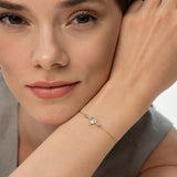 14K Gold Two Tone Fluted Diamond Heart Bracelet Ferkos Fine Jewelry