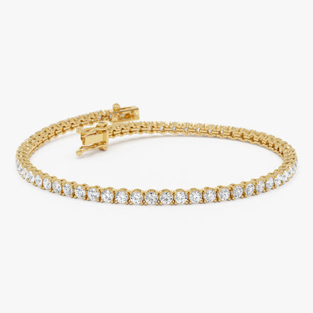 4.00 ctw 14K Lab Round Grown Diamond Four Prong Tennis Bracelet 14k Gold Ferko's Fine Jewelry