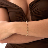 14K Gold 8MM Paperclip Chain Bracelet Ferkos Fine Jewelry