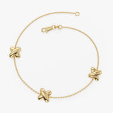 14k Gold Minimalist X Station Bracelet Ferkos Fine Jewelry