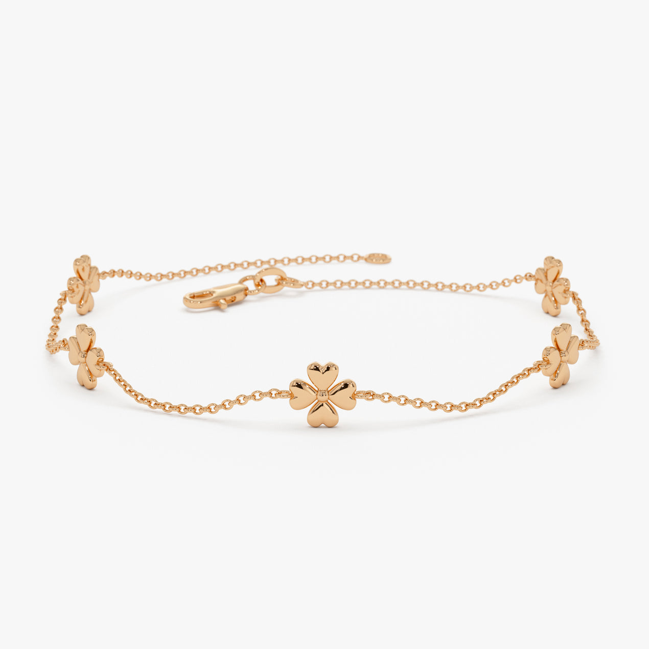 14k Gold Clover Station Bracelet – Ferkos Fine Jewelry