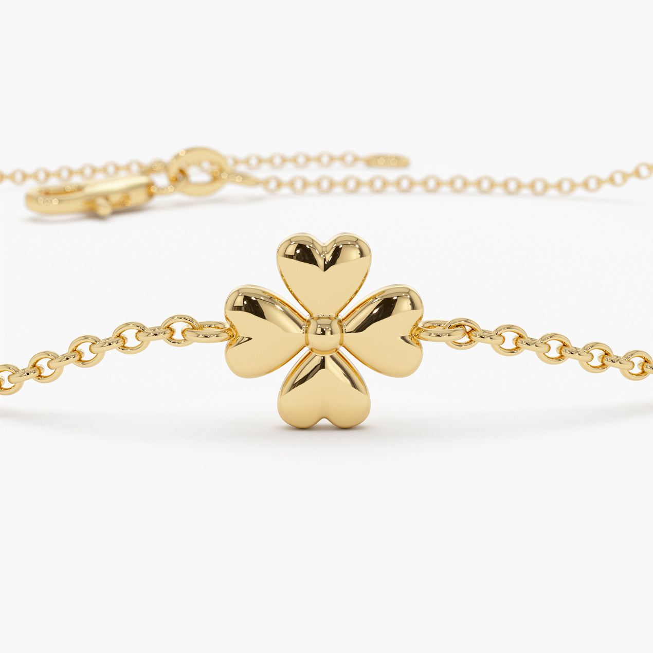 14k Gold Clover Station Bracelet – Ferkos Fine Jewelry