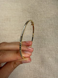 14K Gold Channel Set Modern Baguette Diamond Bangle Ferkos Fine Jewelry