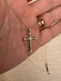 14K Gold Contemporary Diamond Cross Necklace Ferkos Fine Jewelry