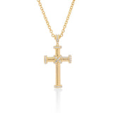 14K Gold Contemporary Diamond Cross Necklace Ferkos Fine Jewelry