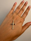14K Gold Contemporary Diamond Cross Necklace Ferkos Fine Jewelry