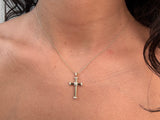 14K Gold Contemporary Diamond Cross Necklace Ferkos Fine Jewelry