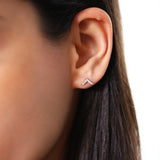 14K Rose Gold Dainty Diamond Chevron Earrings Ferkos Fine Jewelry