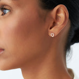 14K Gold Mini Heart Earrings Diamond Studs  Ferkos Fine Jewelry