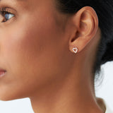 14K Rose Gold Mini Heart Earrings Diamond Studs Ferkos Fine Jewelry