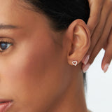 14K Gold Mini Heart Earrings Diamond Studs  Ferkos Fine Jewelry
