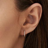 14K Rose Gold Mini Diamond Huggies Earrings Ferkos Fine Jewelry