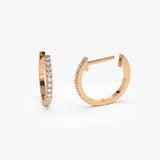 14K Rose Gold Mini Diamond Huggies Earrings Ferkos Fine Jewelry