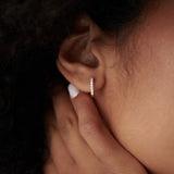 14K Rose Gold Diamond Hoop Earrings Ferkos Fine Jewelry