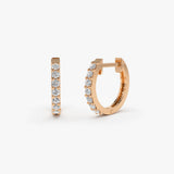 14K Rose Gold Diamond Hoop Earrings Ferkos Fine Jewelry