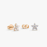 14K Rose Gold Diamond Flower Earrings Ferkos Fine Jewelry