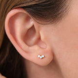 14K Rose Gold Mini Trio Diamond Stud Earrings Ferkos Fine Jewelry