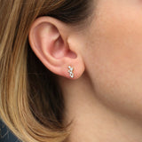 14K Rose Gold Diamond Cluster Earrings Ferkos Fine Jewelry