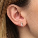 14K Rose Gold Diamond Cluster Earrings Ferkos Fine Jewelry