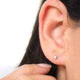 14k Rose Prong Setting Round Diamond Studs Ferkos Fine Jewelry