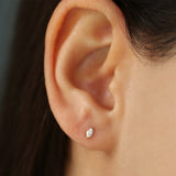 14k Rose Mini Marquise Diamond Studs Ferkos Fine Jewelry
