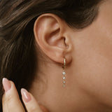14k Rose Dangling Diamond Drop Earrings Ferkos Fine Jewelry