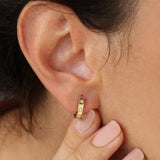 14k Rose Starsetting Minimal Diamond Hoops Ferkos Fine Jewelry
