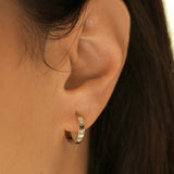 14k Rose Starsetting Minimal Diamond Hoops Ferkos Fine Jewelry