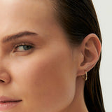 14k Rose Dainty Diamond Hoop Earrings