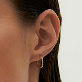 14k Rose Dainty Diamond Hoop Earrings