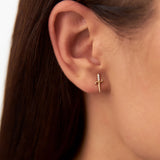 14k Gold Mini Sword Diamond Earrings  Ferkos Fine Jewelry