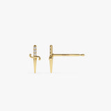 14k Gold Mini Sword Diamond Earrings  Ferkos Fine Jewelry