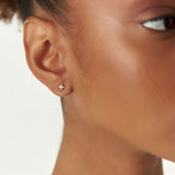 14K Rose Gold Criss Cross X Diamond Earring Studs Ferkos Fine Jewelry