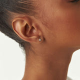 14K Petite Flower Design Diamond Stud Earrings  FERKOS FJ