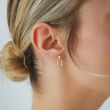 14k Dainty Dangline Oval Link Diamond Earrings  Ferkos Fine Jewelry