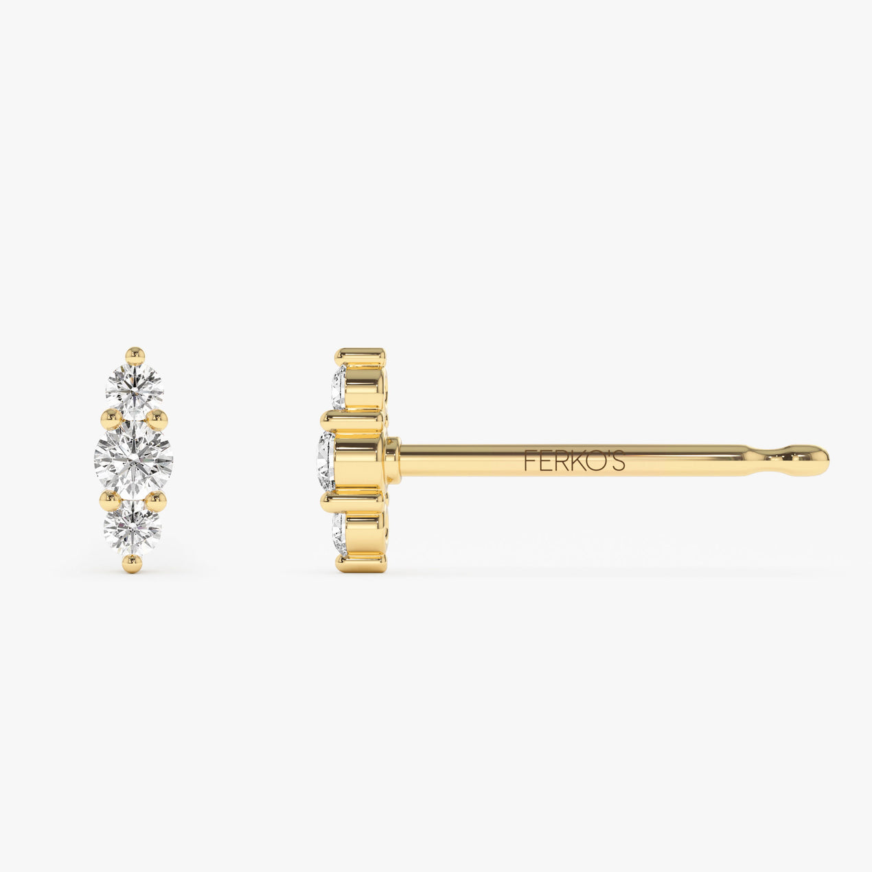 14K Gold Criss Cross X Diamond Earring Studs – FERKOS FJ