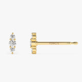 14k Triple Diamond Stud Earrings  Ferkos Fine Jewelry