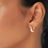 14k Gold Teardrop Diamond Hoop Earrings  Ferkos Fine Jewelry