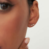 14k Rose Three Stone Marquise Shaped Diamond Studs Ferkos Fine Jewelry