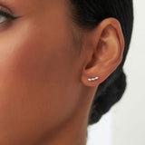 14k Rose Three Stone Marquise Shaped Diamond Studs Ferkos Fine Jewelry
