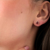 14K Asscher Cut Garnet Stud Earrings Ferkos Fine Jewelry