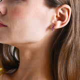 14K Prong Set Amethyst Half Hoops Ferkos Fine Jewelry