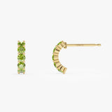 14K Prong Set Peridot Half Hoops Ferkos Fine Jewelry